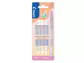 PILOT pop'lol gelinis rašiklių rinkinys Pastel 0,4 mm, įvairių spalvų, 4 rašikliai (BL-PL-7-KUV/P/O/G-S4P)