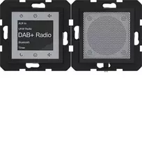 HAGER WAN6110BG Radio Touch UP DAB+ Bluetooth garsiakalbis, įleidžiamas, blizgus juodas