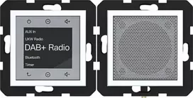 HAGER WAN6110WM Radio Touch UP DAB+ Bluetooth garsiakalbis, įleidžiamas į sieną