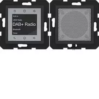 HAGER WAN6110BM Radio Touch UP DAB+ Bluetooth garsiakalbis, įleidžiamas, juodas