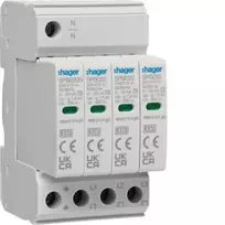 Hager SPB420 2 tipo viršįtampių ribotuvas 3P+N 275V AC 40kA DIN bėgiui