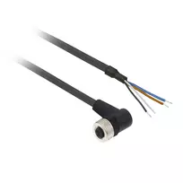 TMSS GERMANY Telemechanique Sensors M12 moteriška 4 kontaktų tiesi PUR kabelis, 10 m, juodas, IP67 XZCP1241L10