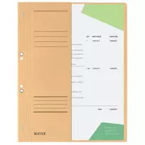 LEITZ dokumentų segtuvas su akutėmis DIN A4, manilos kartonas, šamio spalvos, oficialus segimas, 250 g/m², 1-2 viršelio plotis (90 mm) su etiketės lauku - 50 vnt. (3741-00-11)