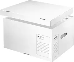 Leitz 61040000 Infinity archyvinė dėžė, balta, 10 vnt. pakuotė, A4/Folio, sukraunama, perdirbtas kartonas