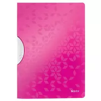 LEITZ WOW ColorClip segtuvas su spaustuku A4, rožinis metalikas, 3D reljefinis paviršius, šviesiai pilkas vidus, 1 vnt. 4185-00-23