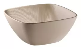 APS NERO kvadratinė serviravimo lėkštė 250 x 250 mm smėlio spalvos melaminas, sukraunama, tinkama plauti indaplovėje, atspari karščiui 85417