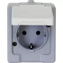 HEINRICH KOPP paviršinio montavimo Schuko lizdas 16A 250V IP44 pilkas/baltas 100648007
