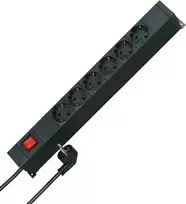 HEINRICH KOPP 19 inch stovo maitinimo juosta, 12 Schutzkontakt lizdų (2x6), 2 m kabelis, juoda 931305010