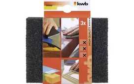 kwb 89000 Šlifavimo kempinių rinkinys, smulkus grūdėtumas, 3 vnt., medienai ir metalui