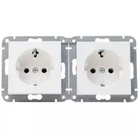 HEINRICH KOPP HK07 KombiQuick 2 vietų horizontali įleidžiama Schuko rozetė, grynai balta 133729001