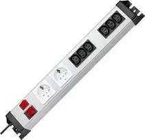 Heinrich Kopp POWERversal 8 lizdų maitinimo juosta su 2 Schuko ir 6 IEC C13 lizdais, 1,4 m kabeliu, juoda 227520013
