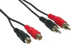 GoodConnections 5 m RCA garso prailginimo kabelis, 2x RCA male į 2x RCA female, stereo, juodas AS-5CV2