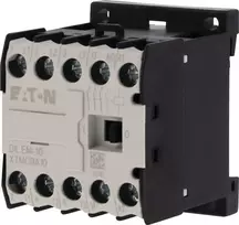 Eaton DILEM-10-G(12VDC) mini kontaktorius, 3 polių, 12 V DC ritė, 9 A AC-3, 1 NO pagalbinis, IP20, varžtiniai gnybtai, DIN bėgelio / varžtinis montavimas, juodas / baltas 079594