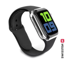 Swissten Silicone Band for Apple Watch 1/2/3/4/5/6/SE / 42 mm / 44 mm / Black