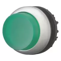 Eaton M22-DLH-G mygtuko pavara, plokščia, momentinė, žalia, titano spalvos apvadas, 22,5 mm 216969