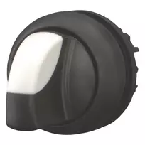 Eaton M22S-WRK4 selektoriaus jungiklio pavara, juoda, 3 padėčių, fiksuojanti, plastikinis priekinis žiedas 279432