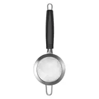 LURCH TANGO virtuvinis sietelis 9,5 cm, juodas/sidabrinis, smulkaus tinklelio nerūdijančio plieno sietas su plastikine rankena 230240