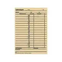 BÜRK MOBATIME laiko kortelė ZS 5200 laiko registravimo aparatui, 100 vnt., žalias spaudinys ant balto kartono, 189 x 86 mm B01830040500
