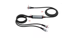 ALLNET USB-C PD įkrovimo skirstytuvas 100W (70W+30W), tik įkrovimui, juodas S217890