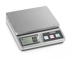 KERN FOB 500-1S nešiojamos tiksliosios svarstyklės, 500 g talpa, 0,1 g skiriamoji geba, sidabrinės