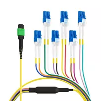 EFB Elektronik MPOF12LCOS2-5 MPO/APC(F) į LC magistralinis kabelis OS2 12 skaidulų Type B LSZH geltonas 5m