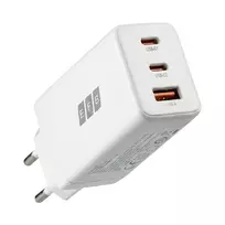 EFB Elektronik 65W GaN sieninis įkroviklis 2x USB-C + USB-A PD3.0 QC3.0 baltas G651A2CE