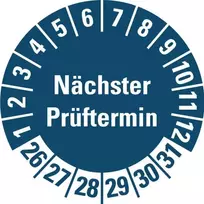 HEIN Industrieschilder patikros lipdukai NP26-31, mėlyni, apvalūs, 20 mm, 500 vnt./ritė (185778)