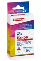 EDDING EDD-637 trijų spalvų rašalo kasetė, suderinama su Canon CL-561XL (didelės talpos, 12,8 ml, 300 puslapių)