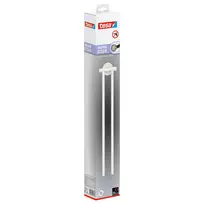 tesa MOON WHITE dviguba rankšluosčių laikiklis, savaiminio klijavimo, 2 rankšluosčių strypai, metalas, matinis baltas 40572-00000-00