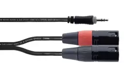Cordial EY 1.5 WMM XLR Y-adapterio kabelis - 3,5 mm TRS į 2x XLR male, 1,5 m 14871