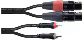 Cordial EU 1,5 FC XLR į RCA garso kabelis, 1,5 m, juodas, 14852