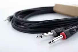 Cordial 14863 Audio Y-Adapter Cable, 3.5mm TRS Jack to 2x XLR Male, 0.3m, PVC, juodas