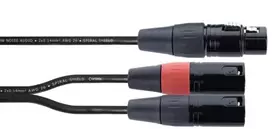 Cordial EY 0,3 m XLR Y-adapterio kabelis - 1x XLR lizdas į 2x XLR kištukus, juodas 14880