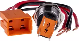 JOY-IT BUTTON22C-M-RD Momentinis mygtukas 250V AC 15A SPST NO IP67 IK10 raudonas