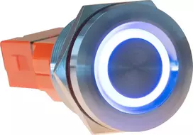 JOY-IT Button22T-01 momentinis mygtukas su raudonu/mėlynu LED apšvietimu, 22mm, IP68, IK10