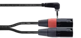 Cordial EY 1 WRMM XLR Y-adapterio kabelis 3,5 mm TRS male į 2x XLR male 1 m juodas 14873