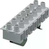 Hager K53 7 polių valdymo linijos gnybtų blokas, varžtinis sujungimas, DIN bėgelio montavimas, 250V, 24A, pilkas