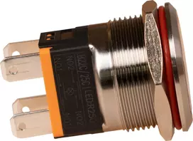 JOY-IT Button22C-02 fiksuojantis mygtukas, raudonas, 240 V AC, 15 A, IP67, IK10, montuojamas skydelyje