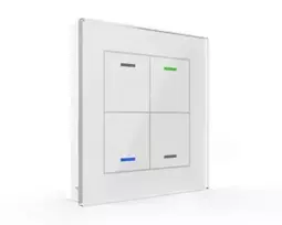 MDT BE-GTL4TW.01 Glass Switch II Light 4 mygtukų baltas stiklinis KNX jungiklis