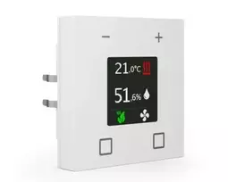 MDT SCN-RTN63S.01 KNX patalpos temperatūros reguliatorius su 2,8 colio TFT ekranu, Studio White Glossy