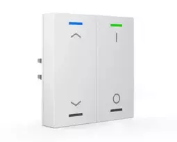 MDT BE-TAL55T2.C1 KNX mygtukas Light 55 2-jų grupių RGB-W su temperatūros jutikliu, baltas blizgus