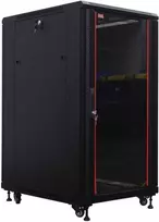 IT-BUDGET 19 inch Tinklo spintelė SRK - 22U - 600x800 mm - Stiklinės priekinės durys / Plieninės galinės durys - Surinkta - Juoda (99ITB19SRK2268GSNM)