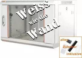 IT-BUDGET 19 inch tinklo spintelė SWA - 4U - 570x350 mm - permatomomis durelėmis - nuimami šonai - montuojama ant sienos arba grindų - priedų rinkinys - gryna balta (90ITB19WS4635GW)