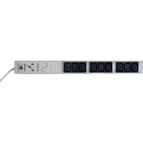 Liebernetz 9 lizdų C13 stovo PDU su apsauga nuo viršįtampių ir EMI/RFI filtru, šviesiai pilkas 90LNSDL9C13NF
