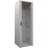 IT-BUDGET 19 inch Tinklo spintelė SRK, 38U, 600x600 mm, stiklinės priekinės durelės, vientisos galinės durelės, surenkama, šviesiai pilka 90ITB19SRK3866GGN