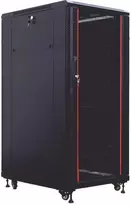 IT-BUDGET 19 inch serverio spintos SRK - 27 HE - 800x800 mm - stiklo/plieno durelės - kabelių kanalai - Flatpack - juoda (90ITB19SRK2788GSN)