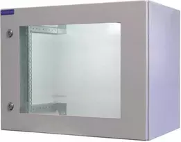 RESISTER 19 inch Tinklo spintelė PRO - IP66 lauko ir pramoninė - Peržiūros durelės - 9U - 600x400 mm - Šviesiai pilka (90RR19WV94GG)