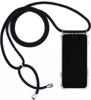 CYOO Necklace Case+ Handykette dėklas su pakabuku Samsung Galaxy S10e - juodas silikoninis su virvele (CY121018)