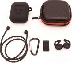 CYOO 6in1 silikoninis dangtelis su priedais - juodas - Apple AirPods dėklas (CY120795)