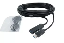 EXSYS USB 3.2 Gen 1 aktyvusis optinis kabelis (AOC), 30 m, USB-A vyriškas - USB-A vyriškas, juodas EX-K1693